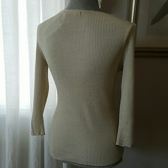 Macy’s Metallic Petite Top - Picture 3 of 7